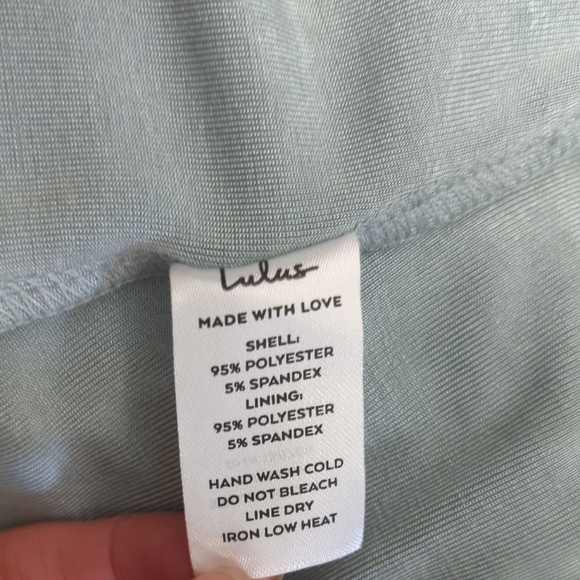 00786 Lulus Ruched Draped Knit Maxi Dress Blue Green size XLarge party cocktail - Picture 7 of 7